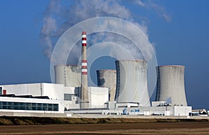 Nuclear power plant over the agriculture field