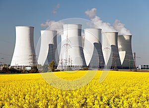 Nuclear power plant with rapeseed field