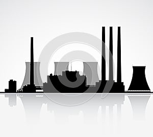 Nuclear Power Plant Silhouette