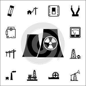 Nuclear power plant silhouette icon. Set of energy icons. Premium quality graphic design icons. Signs and symbols collection icons