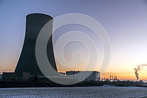 Nuclear power plant sunset sunrise Radiation soil environment