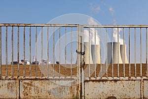 Nuclear power plant Temelin behind an iron gate