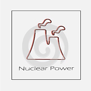 Nuclear power plant vector icon eps 10. Simple isolated outline illustration