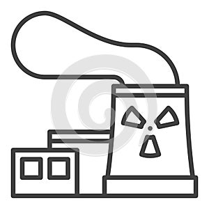 Nuclear Power Plant vector Radiation outline icon or symbol