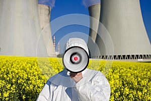 Nuclear power protester photo