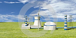 Nuclear Power Station - 3d Illustration