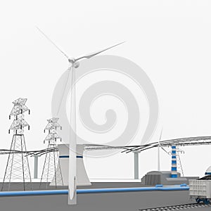 Nuclear Power Station - 3d Illustration