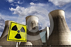 Nuclear power station realistic 3D render with rea