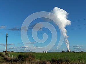 Nuclear power station Water-cooling towers of nuclear power station in France