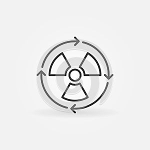 Nuclear Radiation Recycle outline vector Radioactive concept icon