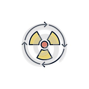 Nuclear Radiation Recycle vector Radioactive concept colored icon