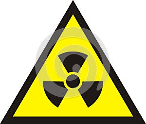 Nuclear Radiation Symbol - Radioactive sign in yellow colour iso