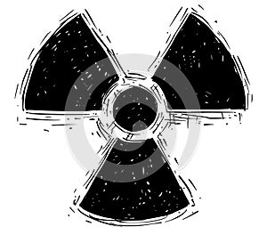 Nuclear Radiation Symbol Vector Hand Drawing Doodle