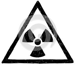 Nuclear Radiation Symbol Vector Hand Drawing Doodle