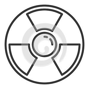 Nuclear Radiation vector Danger Zone thin line icon or symbol