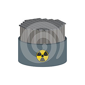 Nuclear reactor with graphite rods.