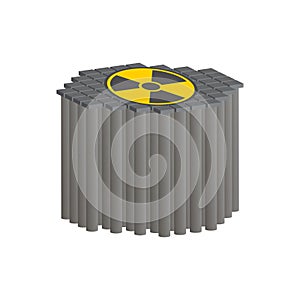 Nuclear reactor with graphite rods.Isometric .