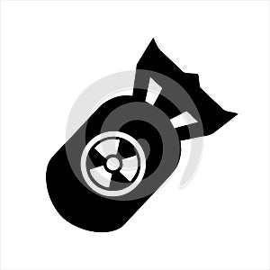 Nuclear Rocket Air Bomb, Atomic Bombshell. Flat Vector Icon illustration.