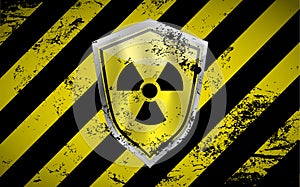 Nuclear shield background with grunge elements