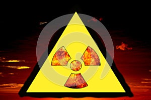 Nuclear sign representing the danger of radiation, Warning sign