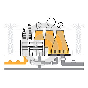 nuclear or thermal power plant icon
