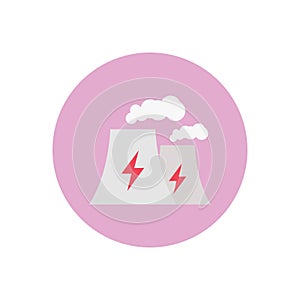 Nuclear vector flat color icon