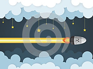 Nuclear war - atom bombs falling on the sky