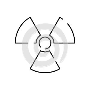 Nuclear war waste linear icon. Chemical hazard. Health care. Thin line customizable illustration. Contour symbol. Vector isolated