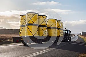 nuclear waste being transported in secure and environmentally friendly casks