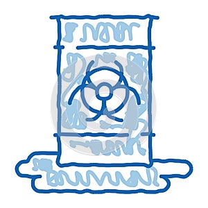 Nuclear Waste Container doodle icon hand drawn illustration