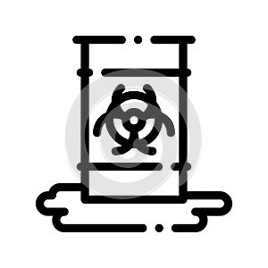 Nuclear Waste Container Vector Thin Line Icon