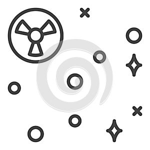 Nuclear Weapon in Space vector Radiation icon or symbol in thin line style