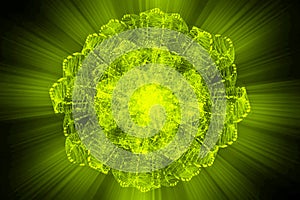 Nucleus of Atom Nuclear explode ray radiation light science