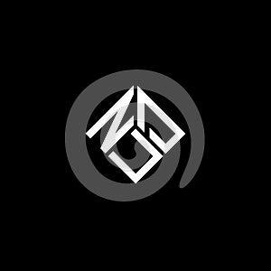 NUD letter logo design on black background. NUD creative initials letter logo concept. NUD letter design