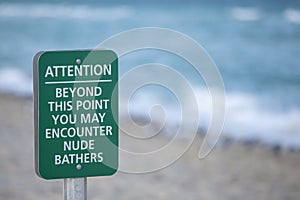 Nude Beach Sign