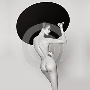 Nude elegant woman