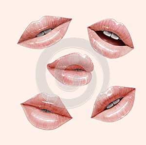 Nude lips set