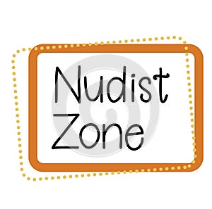 NUDIST ZONE stamp on white background