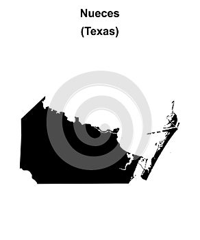 Nueces outline map