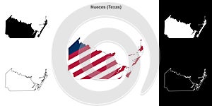 Nueces outline map