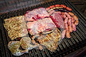Nueva Colombia, Paraguay - The Traditional Paraguayan Asado Grilled Meats Being Prepared