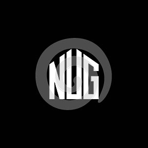 NUG letter logo design on BLACK background. NUG creative initials letter logo concept. NUG letter design.NUG letter logo design on photo