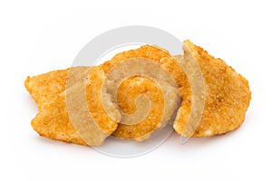 Nugget chiken on the white background.