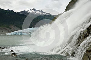 Nugget Falls and Mendenhall Glacier, Juneau Alaska