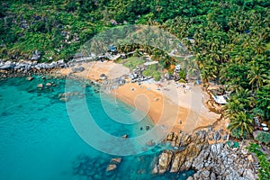 Nui Beach Black Rock viewpoint in Phuket, Thailand