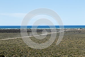 The Nullarbor Plain is part of the area of flat, almost treeless, semi-arid country of southern Australia, photo