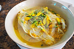 Num Banh Chok, or Traditional Cambodian Rice Noodles