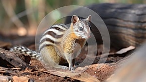 Numbat Myrmecobius fasciatus also noombat or walpurti, insectivorous diurnal marsupial generative ai photo