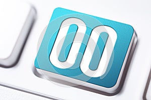 Number 00 Written On A Blue Keyboard Button