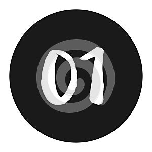 number 01 in a black circle